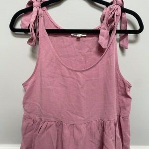 LA Hearts Tie Strap Pink Babydoll Tank Top | Pac Sun
